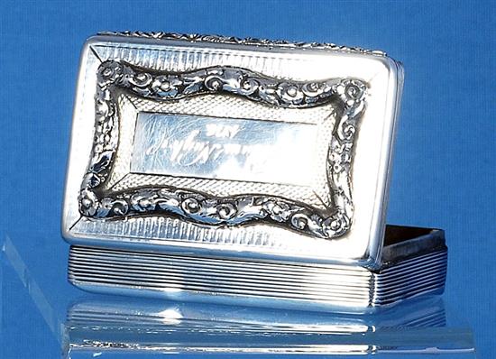 An early Victorian silver snuff box, by Francis Clark, Length 83mm Weight: 4.2oz/131grms